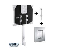 CASSETTA SCARICO INCASSO WC GROHE CON PLACCA CROMO SKATE COSMOPOLITAN E CANOTTO