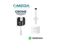CASSETTA SCARICO INCASSO WC GROHE + PLACCA BIANCA/CROMO + CANOTTO