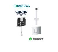 CASSETTA SCARICO INCASSO WC GROHE + PLACCA BIANCA/CROMO + CANOTTO