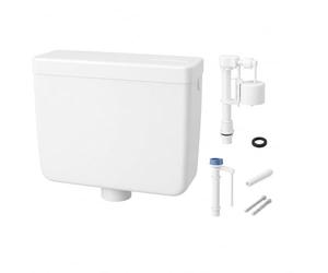 Cassetta Scarico WC Esterna a Zaino in ABS 4-8 Litri Start Stop Silenziosa Completa Scarico Rapido con Galleggiante Tubo e Kit Fissaggio Risparmio idrico