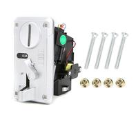 Cassetta selettore di monete comparativo con luce a LED e coperchio ribaltabile, accettatore di monete CPU per macchine da gioco, distributore automatico di acqua per divertimento (Argento)