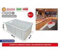 Cassetta Service Piena Sovrapponibile con Coperchio 60x40/40x30 Altezze Varie