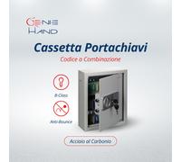 Genie Hand | Cassetta Armadietto Portachiavi di Sicurezza da Armadio Cassaforte per Chiavi da Parete con Codice a Combinazione e Chiave con Serratura B-Class