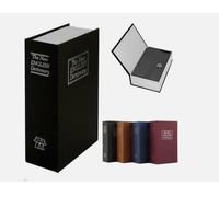 CASSETTA SICUREZZA PORTAVALORI LIBRO PORTA MONETE CHIAVE METALLO 265x200x65 mm