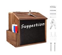 Cassetta Suggerimenti Legno - Scatola Commenti Retrò, Urna Donazioni Legno | Contenitore Feedback Con Chiave Per Impiegati Ristorante Caffetteria Ufficio Palestra Hotel Ospedale