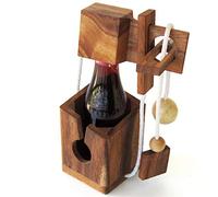 CASSETTA TESTA PER BOTTIGLIA DI BIRRA Puzzle in legno massello conforme alle norme CE, marca francese Le Délirant®, difficoltà 3/6. Tenete di liberare la bottiglia. Idea regalo festa del papà.