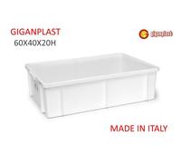 CASSETTA TRANSPORT 60X40X20H SOVRAPP. CONTENITORE PASTICCERIA PANETTI GIGANPLAST