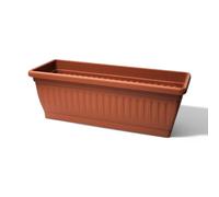 Cassetta vaso fioriera da balcone in polipropilene con sottovaso e riserva idrica ideale per piante e fiori