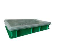 Cassetta verde Porta Impasti con coperchio trasparente pizza focaccia pane 60x40