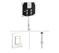 CASSETTA WC DI SCARICO INCASSO GROHE CON PLACCA SKATE BIANCA+CANOTTO