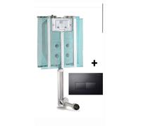 CASSETTA WC PUCCI ECO DOPPIO SCARICO INCASSO CON PLACCA NERA OPACA 80230561