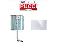 CASSETTA WC SCARICO PUCCI ECO DOPPIO SCARICO INCASSO CON PLACCA BIANCA 80130550
