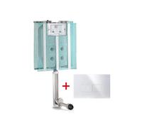 CASSETTA WC SCARICO PUCCI ECO DOPPIO SCARICO INCASSO CON PLACCA BIANCA 80130560