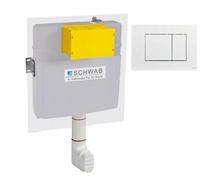 CASSETTA WC SCARICO SCHWAB INCASSO FLUIDMASTER UP 199 PLACCA BIANCA METIS