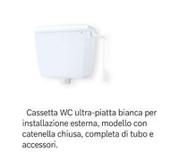 Cassetta WC Zaino Universale con Galleggiante e Accessori Completi 8 Litri- Disponibile in 2 Varianti: Con Tasto a Pulsante o Con Catenella Chiusa - Lemag (Tasto Start/Stop)