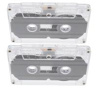 Cassette Audio Vuote Vergini 30 Min, 2 Pezzi, Plastico | Singolo 30 Minuti, Doppia Facciata 60 Minuti, Stile Retrò, Confezione Box Trasparente