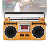 Cassette Boombox portatile, lettore CD retrò anni '80 con radio AM/FM, ingresso SD/USB, registratore a cassette per riunioni di famiglia e viaggi