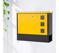 Cassette della posta Posta elettronica, resistente agli agenti atmosferici Fuori Postbox, Villa Letter Box esterna posta in arrivo con la serratura Suggestion Box Ruggine E Pioggia Mailbox, giallo, bi