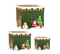 Cassette di nidificazione, scatole regalo, box di Natale, scatola impilabile di nidificazione a 3 pezzi decorativa con un display per finestre sul coperchio Atmosfera Atmosfera adatta per il nuovo ann