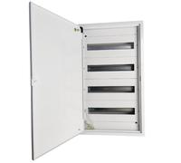 Doktorvolt Scatola di Distribuzione a Parete, Alloggiamento in Metallo, 72 Moduli, 4 File Con Porta, Bianco, IP30, IK07, per Installazione in Casa