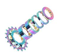 Cassette e pignoni Adatto per kit di conversione ruota libera a velocità singola TANKE, 18T, pignone a cassetta, MTB da strada per catena, lega di alluminio 7075 CNC pignone per bicicletta(18T colour)