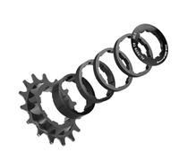 Cassette e pignoni Adatto per kit di conversione ruota libera a velocità singola TANKE, 18T, pignone a cassetta, MTB da strada per catena, lega di alluminio 7075 CNC pignone per bicicletta(15T black)