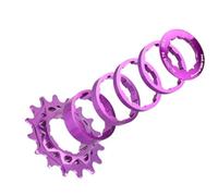 Cassette e pignoni Adatto per kit di conversione ruota libera a velocità singola TANKE, 18T, pignone a cassetta, MTB da strada per catena, lega di alluminio 7075 CNC pignone per bicicletta(16T purple)