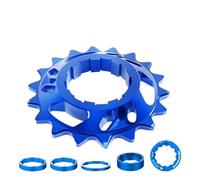 Cassette e pignoni Adatto per kit di conversione ruota libera a velocità singola TANKE, 18T, pignone a cassetta, MTB da strada per catena, lega di alluminio 7075 CNC pignone per bicicletta(18T blue)