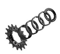 Cassette e pignoni Adatto per kit di conversione ruota libera a velocità singola TANKE, 18T, pignone a cassetta, MTB da strada per catena, lega di alluminio 7075 CNC pignone per bicicletta(16T black)
