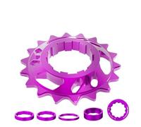 Cassette e pignoni Adatto per kit di conversione ruota libera a velocità singola TANKE, 18T, pignone a cassetta, MTB da strada per catena, lega di alluminio 7075 CNC pignone per bicicletta(18T purple)
