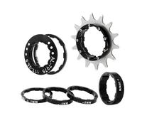 Cassette e pignoni Kit Di Conversione A Velocità Singola In Lega Di Alluminio + Acciaio Inossidabile, Nero, Rosso, Oro, Argento, 12T, 13T, 14T, Pignone Singolo pignone per bicicletta(14T Black)