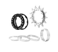 Cassette e pignoni Kit Di Conversione A Velocità Singola In Lega Di Alluminio + Acciaio Inossidabile, Nero, Rosso, Oro, Argento, 12T, 13T, 14T, Pignone Singolo pignone per bicicletta(13T Silver)