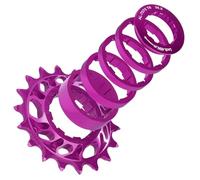 Cassette e pignoni Kit di conversione volano a velocità singola, 18 denti, pignone cassetta HG, pignone bici da corsa MTB per catena a ruota libera, lega di alluminio 7075 pignone per bicicletta(Purpl
