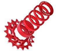 Cassette e pignoni Kit di conversione volano a velocità singola, 18 denti, pignone cassetta HG, pignone bici da corsa MTB per catena a ruota libera, lega di alluminio 7075 pignone per bicicletta(Red)