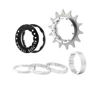Cassette e pignoni pignone per bicicletta Kit Di Conversione A Velocità Singola In Lega Di Alluminio + Acciaio Inossidabile, Nero, Rosso, Oro, Argento, 12T, 13T, 14T, Pignone Singolo(14T Silver)