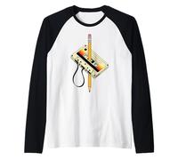 Cassette Grunge Cassette Nastri Vintage Nostalgic Memory Maglia con Maniche Raglan