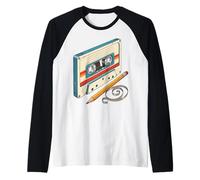 Cassette Grunge Cassette Nastri Vintage Nostalgic Memory Maglia con Maniche Raglan
