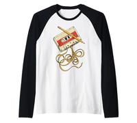 Cassette Grunge Cassette Nastri Vintage Nostalgic Memory Maglia con Maniche Raglan