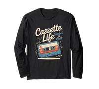 Cassette Life Rewind Chill, musica retrò, famiglia audio vintage Maglia a Manica