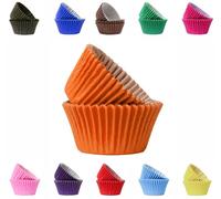 Cassette per cupcake colorate e vivaci, pirottini per cupcake in carta oleata, 50 mm (50, arancione)