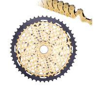 Cassette pignoni e ruote libere per bicicletta Cas Adatto per ZTTO MTB 11 velocità 9-50T Cassetta XD Ultimate Pro ULT Golden Rainbow 372g Pignone in acciaio 11s 9-50 K7 9 a 50(11s 9-50 Gold Chain)
