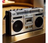 Cassette portatile Boombox, lettore CD retrò, supporto ingresso SD/USB, con radio AM/FM, altoparlanti stereo integrati, jack per cuffie, design vintage