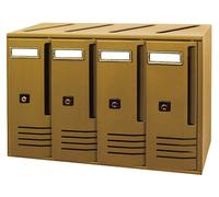 Cassette Postali 4 Posti con Serratura in Alluminio Trimec Bronzo