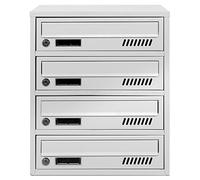 Cassette postali con fissaggio a parete EURO GLM 4 RAL 7035 cassetta postale condominiale Depot 4 con 4 alloggi, cassetta delle lettere
