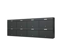Cassette Postali Condominiali da Esterno P6 da 8 posti in Alluminio e Acciaio Inox Grigio Antracite