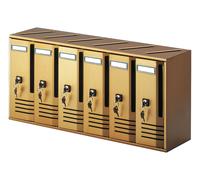 ALUBOX CASSETTA POSTALE BUCA LETTERE 6POSTI CASELLARIO BRONZO VERTICALE 62x17x30