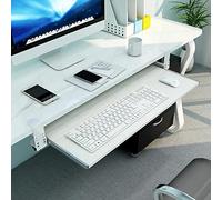 Cassetti e Piattaforma per Tastiera | Cassetto sotto la scrivania per Tastiera e Mouse | Soluzione ergonomica | Vassoio Estraibile Scorrevole | Montaggio Semplice, Bianco, 75 cm