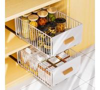 Cassetti Estraibili per Cucina, Cassetti Estraibili con Adesivo, Organizer Per Mobili da Cucina Per Mobili da Cucina, Cassetto Estraibile Cucina, Cassetto Della Cucina Senza Foratura Chiodatura