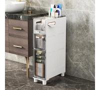 Cassetti impilabili da bagno stretti, armadio sottile per WC, torre portaoggetti con cassetti trasparenti e rotelle, robusta cassettiera stretta per bagno, camera da letto, (colore:
