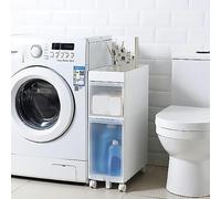 Cassetti impilabili indipendenti ad angolo stretto alto armadio da pavimento per bagno verticale con 4 cassetti trasparenti sottile grande capacità salvaspazio cassetto carrello robusto durevole/2